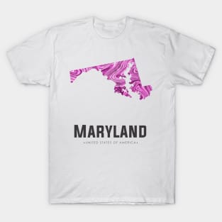 Maryland state map abstract pink T-Shirt